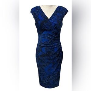 NWT Lauren Ralph Lauren women’s Large sleeveless blue & black paisley dress